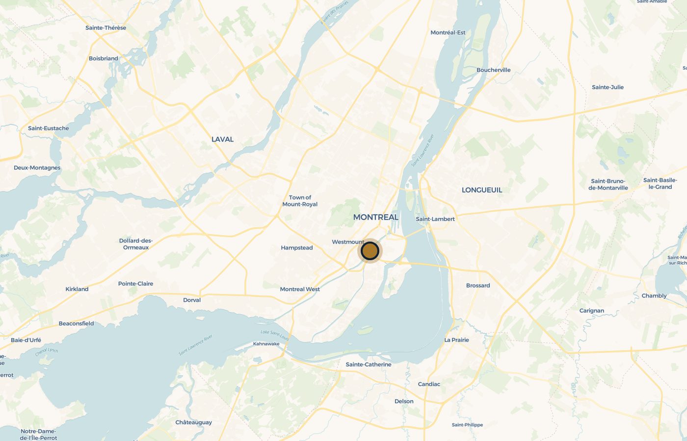 Map showing 109-2727 rue Saint-Patrick in Griffintown, on the Lachine Canal near Charlevoix metro and Atwater Market